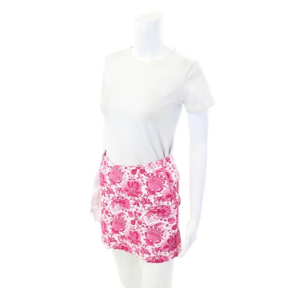 Golftini Womens Cotton Floral Print A Line Skort Pink Size 0